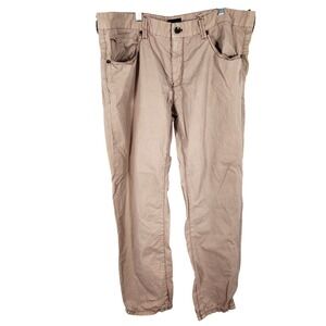Georgio Armani Mens 100% Cotton Khaki Beige Contrast Stitch Pants Chinos Size 40